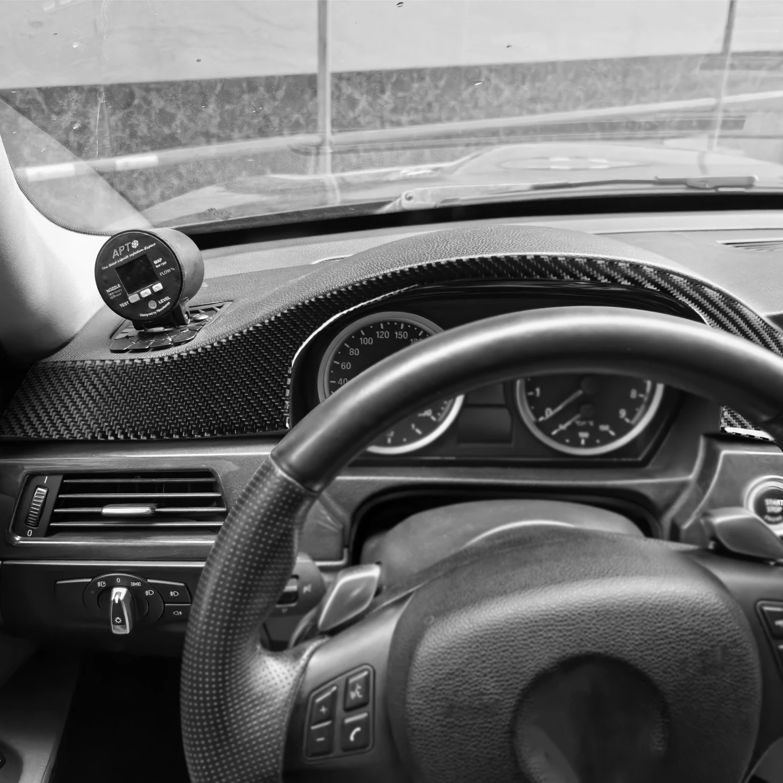For BMW 3 Series E90 2005-2012 Modified Carbon Fiber Instrument Bezel Interior Accessories Piano Black Decorative Sticker