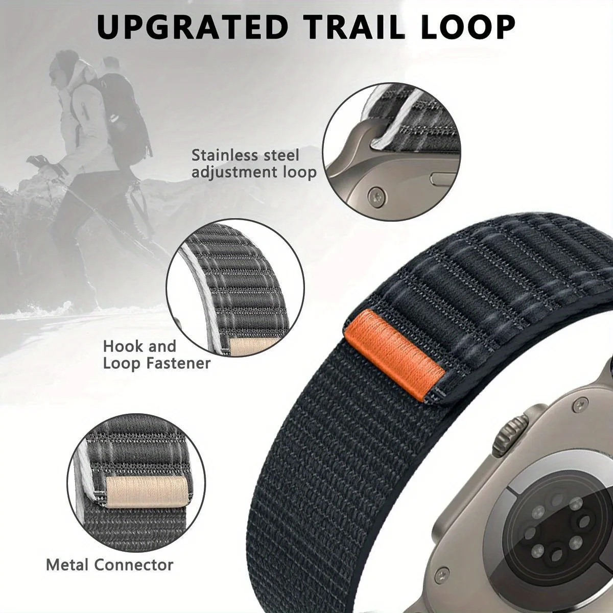 Trail Loop Strap For Apple Watch Ultra 2 49mm Series 11 9 8 7 1-11 46mm 45mm 41mm 42mm Sports Nylon Wristband iWatch SE 44/40mm