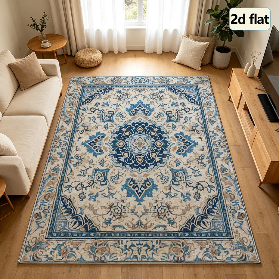 1 Piece of Persian Vintage Style Carpet, Soft and Comfortable, Easy to Maintain, Machine Washable, Indoor Rug, Suitable for under Dining Tables, Farmhouses, Living Rooms, Dining Rooms, Bedrooms, Entryways, Home Offices, and Home Decor.