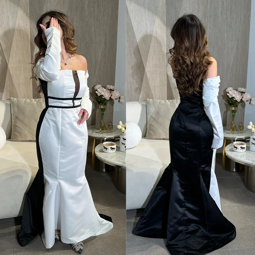 

Customized Exquisite High Quality Sparkle s Draped Pleat Graduation Mermaid Off-the-shoulder Bespoke Occasion Gown Long Dresses