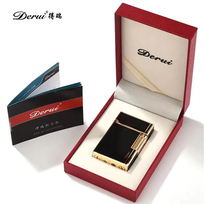 Hot Selling New Derui Lighter Creative Butane Gas Windproof Straight Metal Lighter Men's Fun Gift Toy Cigarette Lighter