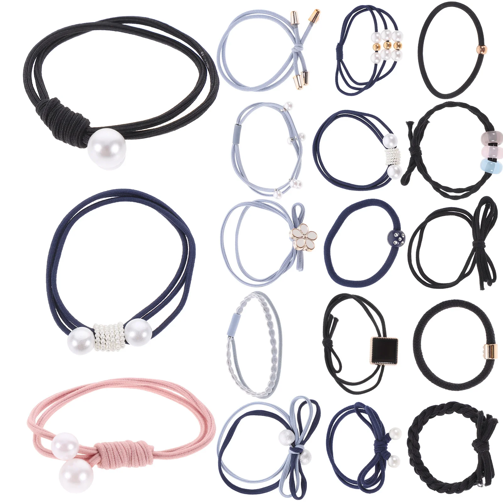 

24Pcs Lightweight Portable Hair Ties for Women Girls Elastic Ponytail Holders Bright Color Non-Fade Daily Party Accessories