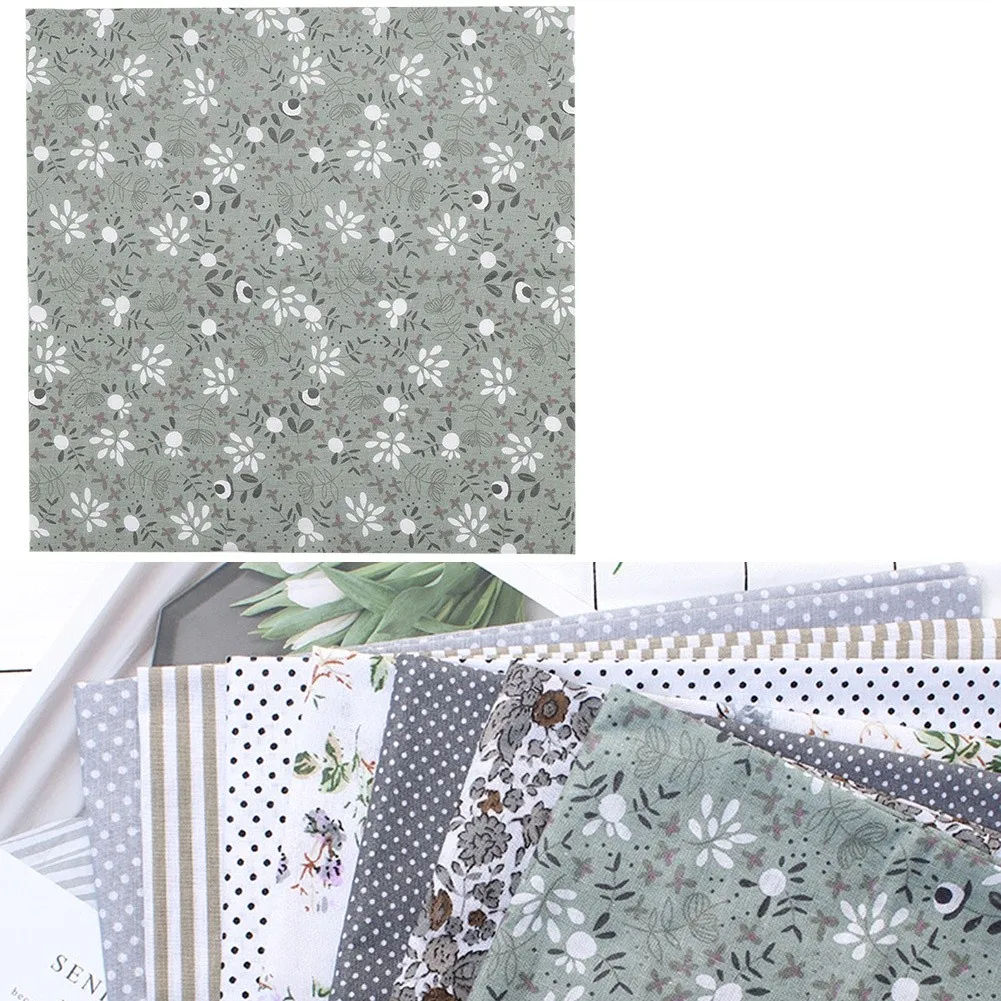 3 Types 7pcs 50*50cm Cotton Fabric DIY Assorted Squares PreCut Bedding Suite Quarters Bundle
