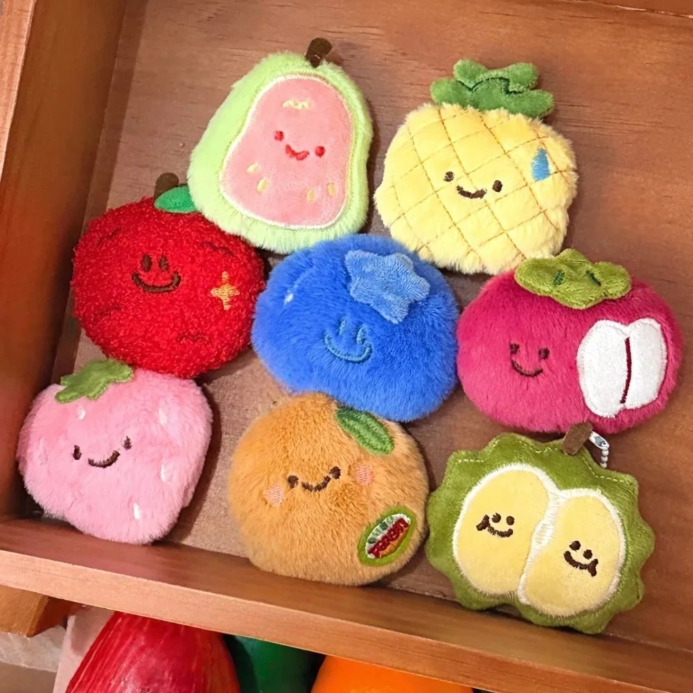 New Cartoon Fruit Plushie Bag Pendant Guava Strawberry Lychee Soft Cute Key Chain Blueberry Durian Kiwi Keychain Kid Gifts