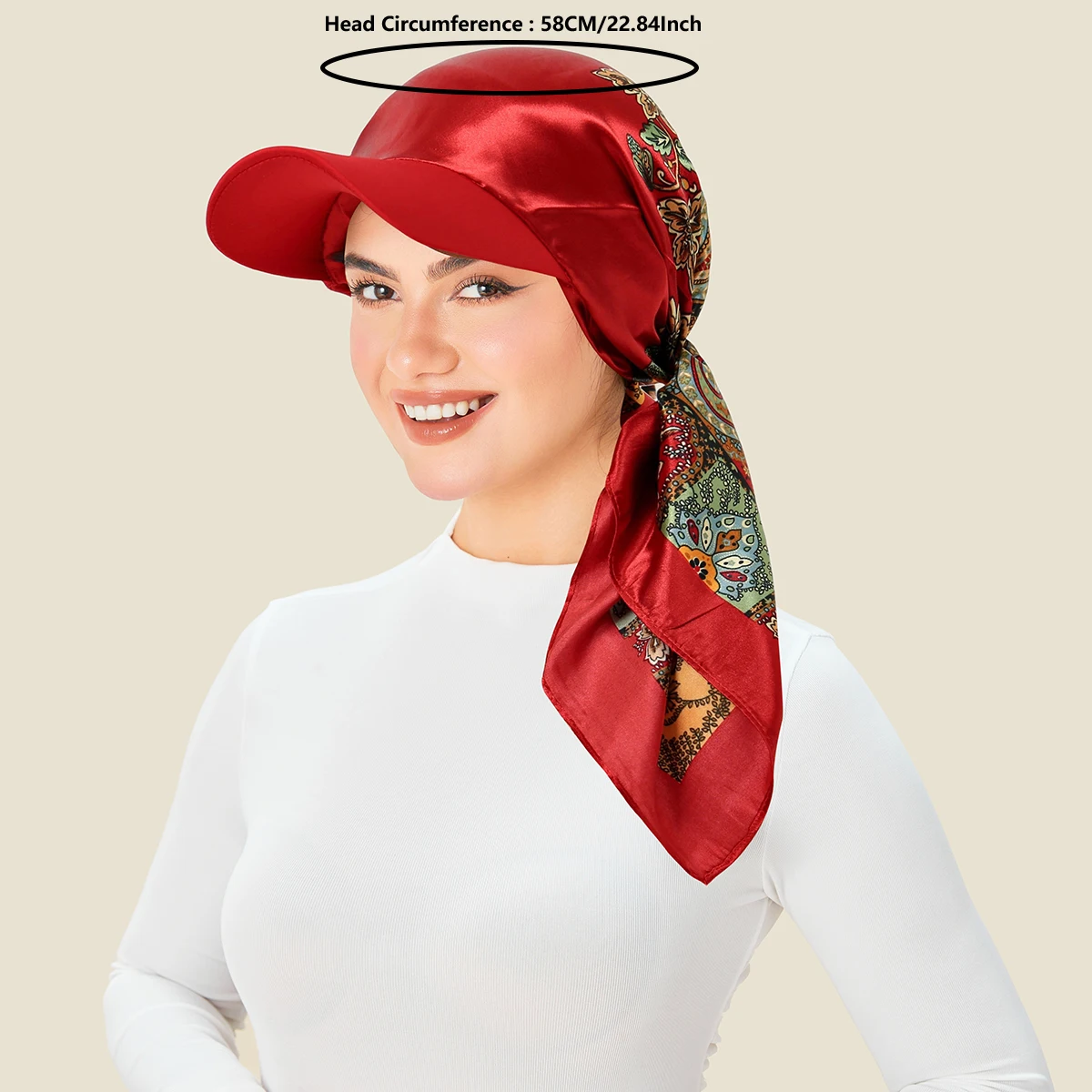 العصرية الأزهار طباعة النساء الحجاب وشاح قبعة لينة الساتان منديل هيرباند منديل رئيس الحجاب سيدة عقال أغطية الرأس