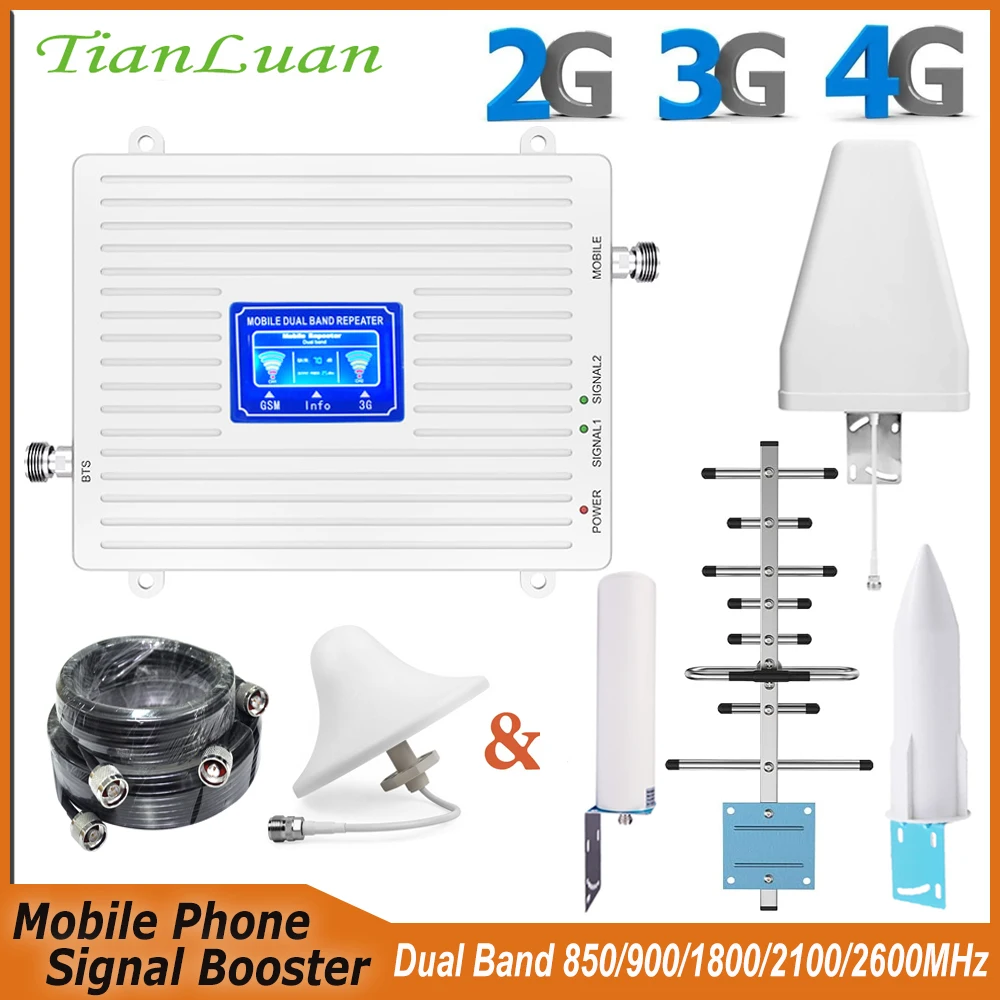 Двухдиапазонный 3/7/1/5/8 GSM 900 МГц W-CDMA 2100 МГц CDMA 850 МГц LTE DCS 1800 МГц 2600 МГц усилитель мобильного телефона 2G 3G 4G усилитель сотовой связи