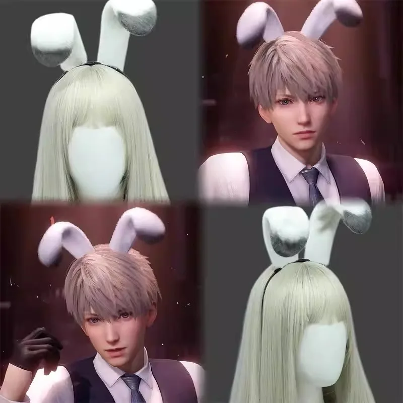 

Love and Deepspace Xavier Bunny Ear Headband Cosplay Costume Accessories Cute Hair Hoop Prop Faux Fur Headwear Game Party Gift
