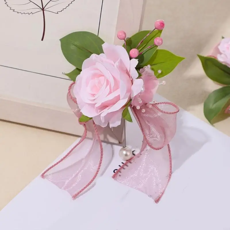 花嫁のためのエレガントな結婚式のコサージュと手首の花セット