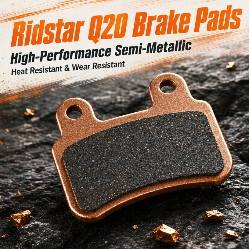 Ridstar Q20 Brake Pads Semi-Metallic Brake Control for EKX X21 X21 Max Bopzin Q8 M2000 C21 M22 Freego