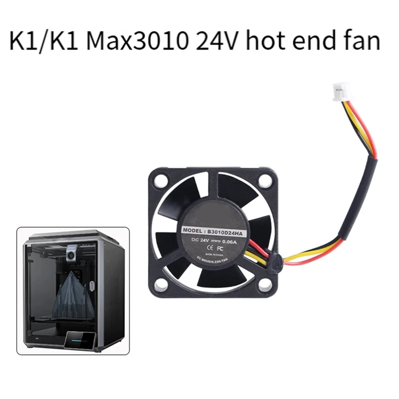 For CREALITY K1_K1 Max 3010 Fan  DC24V Cooling Hotend Fan 13000 Rotating Speed Fans 3D Printer Accessory