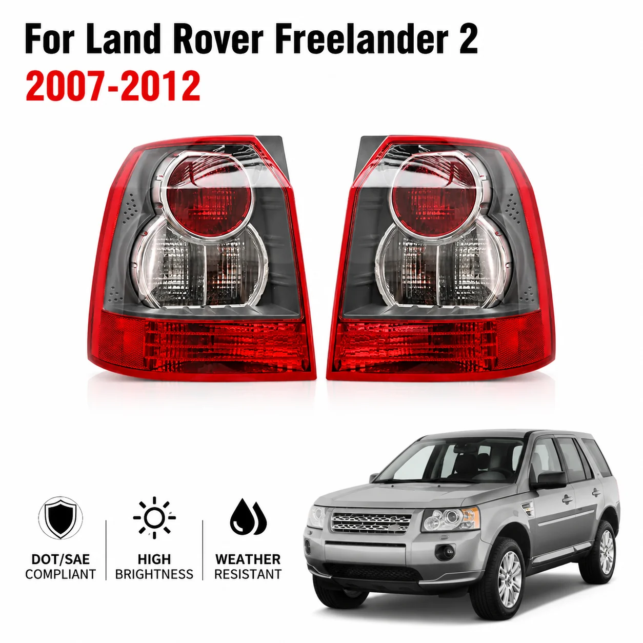 For Land Rover Freelander 2 2007-2012 Car Halogen Tail light Rear Bumper Light Stop Brake Lamp Turn Signal Warning