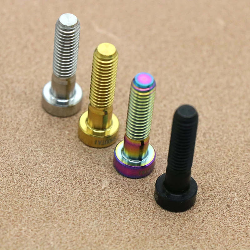 For Shimano XT M8000 9000/9020 Mountain Bike Oil Brake TC4 Titanium Screw Three Colors Bicycle Parts M6 × 24mm 2 Pcs