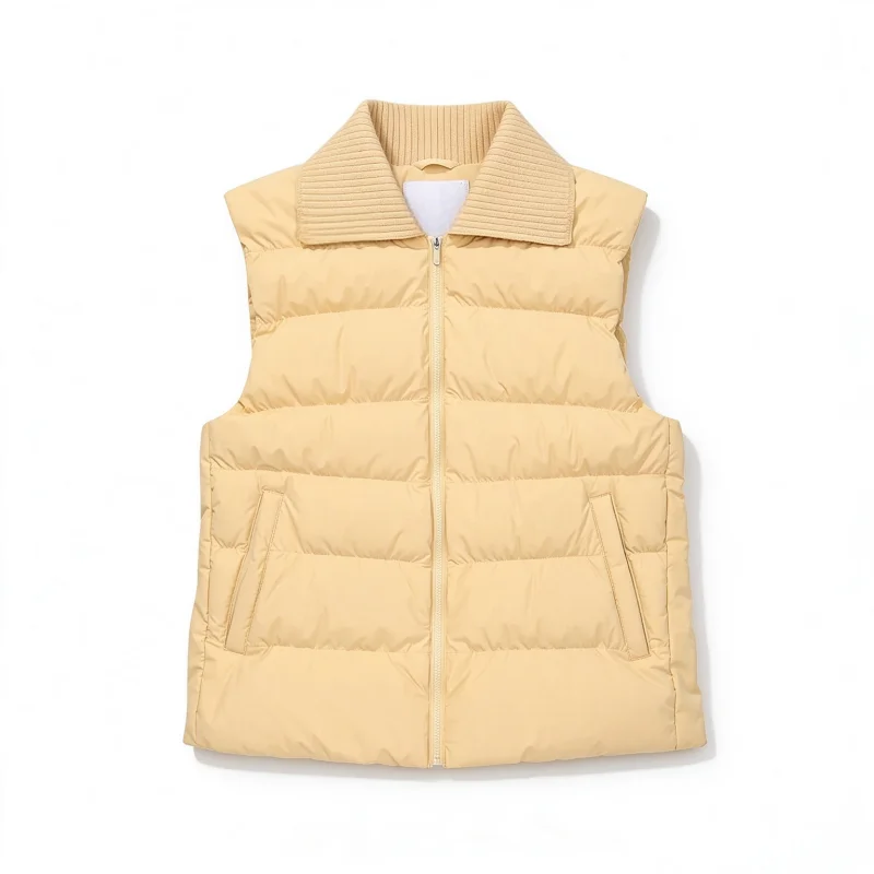 Clearance Sale- New Ladies Golf Padded Down Vest Lapel Collar Full Zip Windproof Warm Sleeveless Gilet Women Golf Clothing
