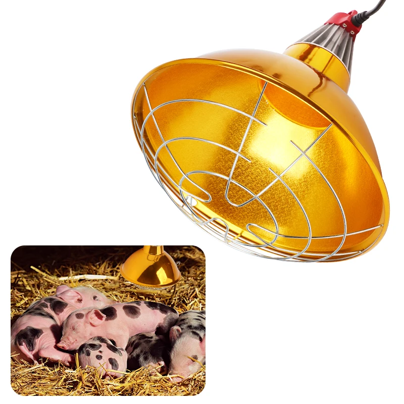 Livestock Pig Brood Warmer Heating Lamp Shade Adjustable Temperature Farm Poultry Goose Pig Cultivation Heat Preservation Lamp