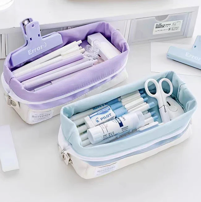 

Kawaii Foldable Pencil Case Cute Multifunctional Large Capacity Cosmetic Storage Bag for Girls School Stationery Supplies