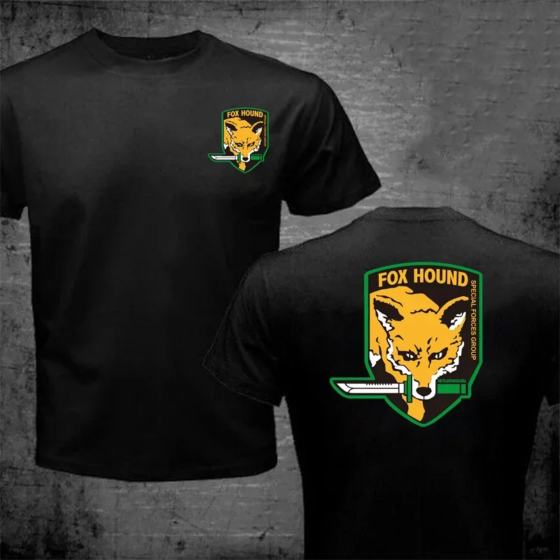 The Metal Solid Snake 5 V Foxhound Special Force Group T Shirt Men Fox Hound T-Shirt Hot Selling Clothing Military Army TeeShirt