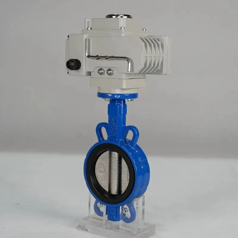 Electric Clip-on Rubber Butterfly Valve Stainless Steel Actuator On Off or Adjustment