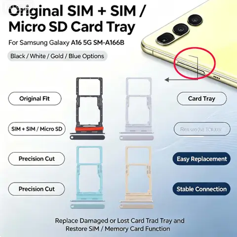 For Samsung Galaxy A16 5G SM-A166B Original SIM + SIM / Micro SD Card Tray