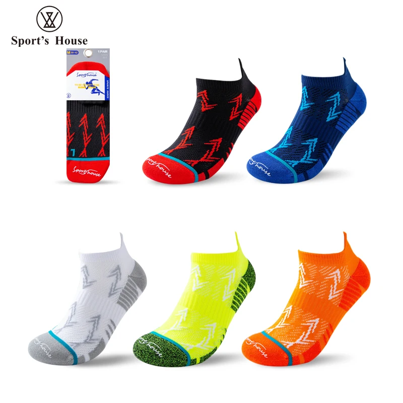 SPORT\'S HOUSE Short running socks for men in spring and summer Wicking and breathable ankle towel sole outdoor sports socks