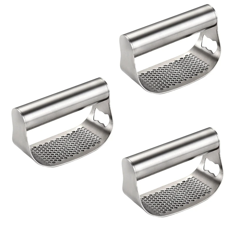 Stainless Steel Garlic Press, New Garlic Press Rocker, Comfort Handle Garlic Chopper For Crushing Garlic Kitchen Tools