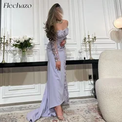 Flechazo abiti da sera Off spalla senza spalline 3dflower Sweep Train abito da festa elegante formale per le donne 2024 vestidos de noche