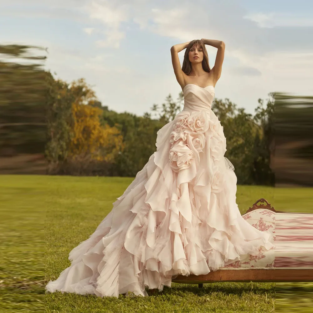 2026 Sexy Sleeveless Women Wedding Dresses Elegant Fluffy Bridal Gowns Engagement Banquet Vestido De Fiesta Elegantes Customized