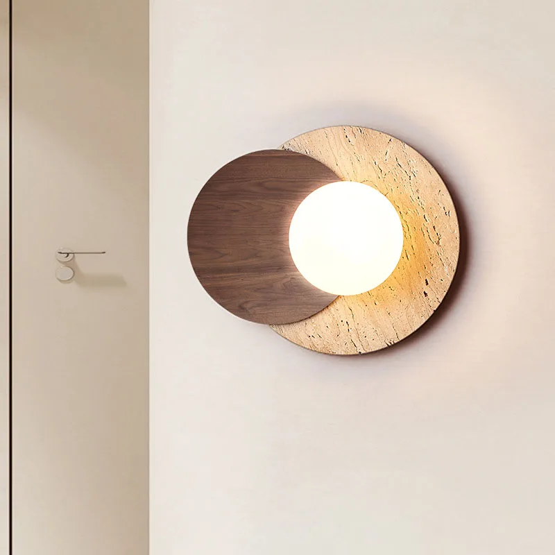 

Creative designer's wabi-sabi style vintage bedroom bedside corridor wall lamp, staircase living room background wall decorative