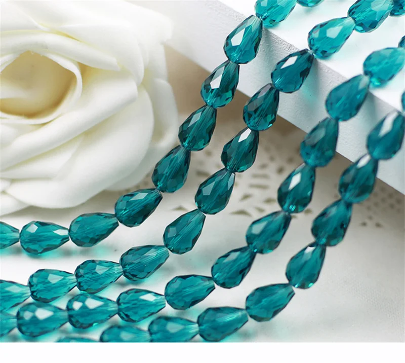 60/70PCS 8/10mm Kristall Tropfen Form Perlen für Schmuck Machen Waterdrop AB Glas Perlen lose Schmuck Perlen DIY Armbänder – Detail 21