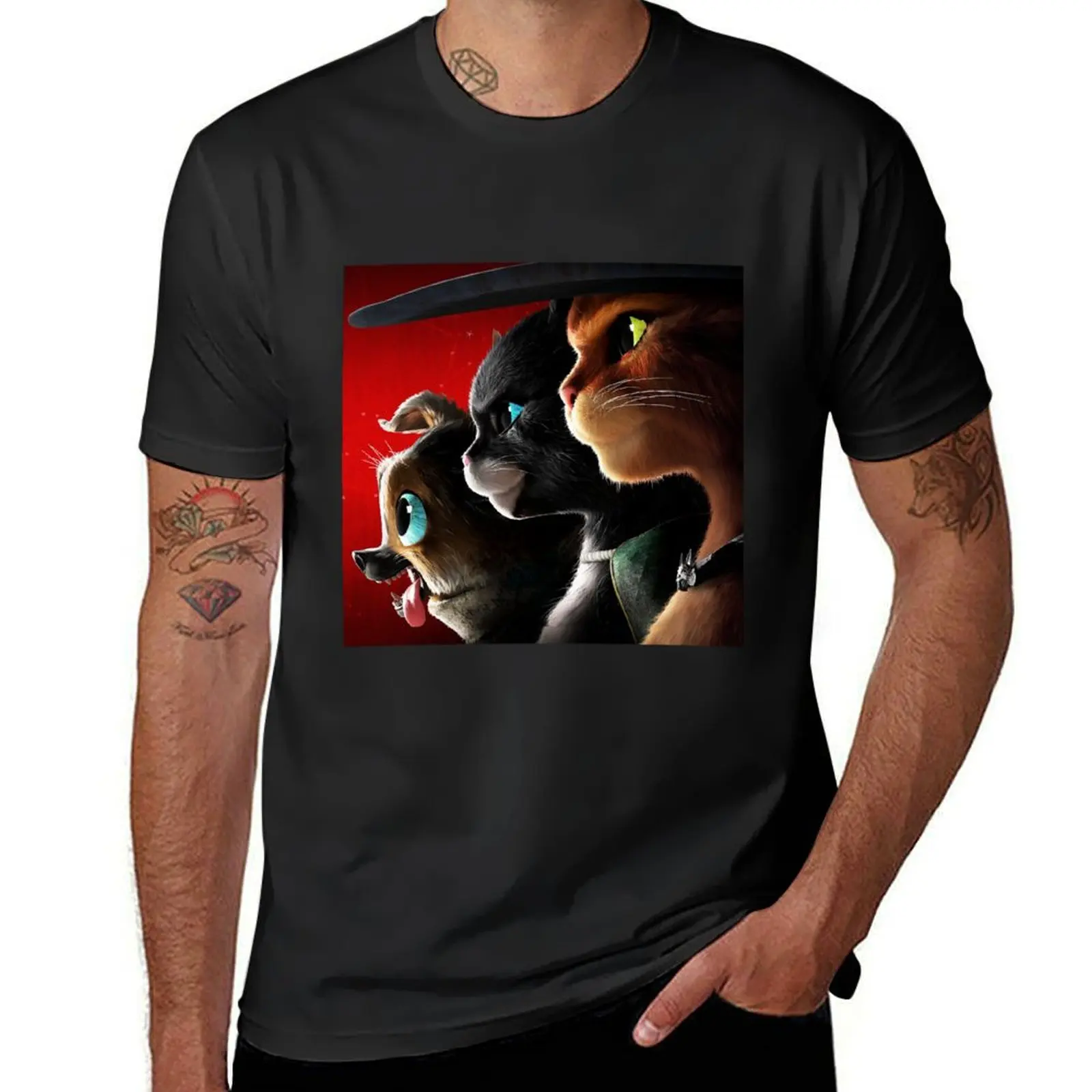 Puss in Boots The Last Wish T-Shirt plus sizes Aesthetic clothing sports fans quick-drying fitted t shirts for men