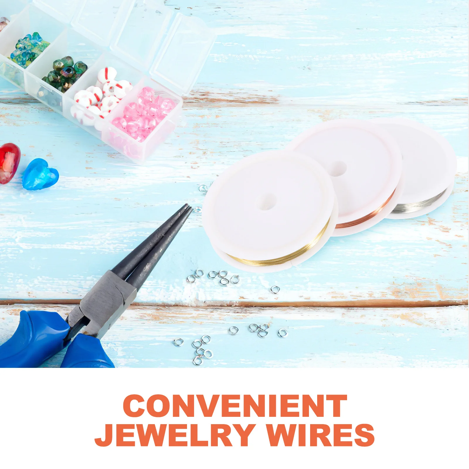 

3 Rolls Professional Craft Metal Wire Bright Copper Multi-Function Flexible Jewelry Wire for DIY Accessories Beads Making Craft