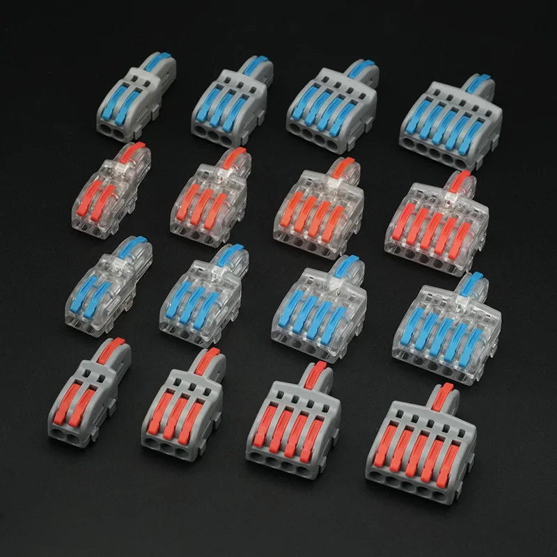 10 Uds/1 en 5 salida conector terminal de cableado conector de cable de lámpara PCT rápido caja de conexiones de cable paralelo uno en divisor de salida múltiple