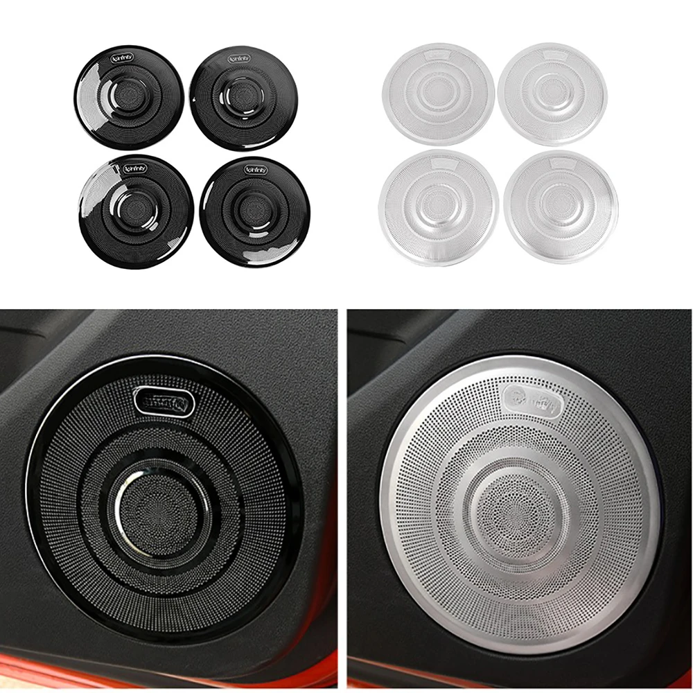 Car Stainless Steel Speaker Decorative Frame Loudspeaker Box Cover Fit For Wey Tank 300 Tank300 2021-2024