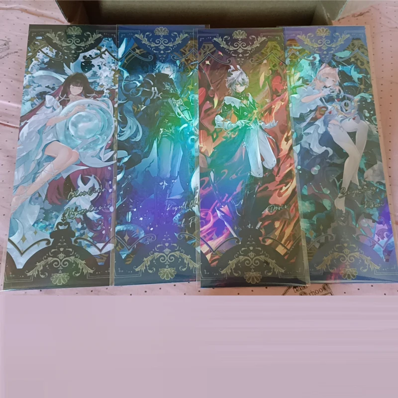 4Pcs/Pack Damselette Kyryll Chudomirovich Flins Durin Sangonomiya Kokomi Laser Ticket Anime Bookmark Set