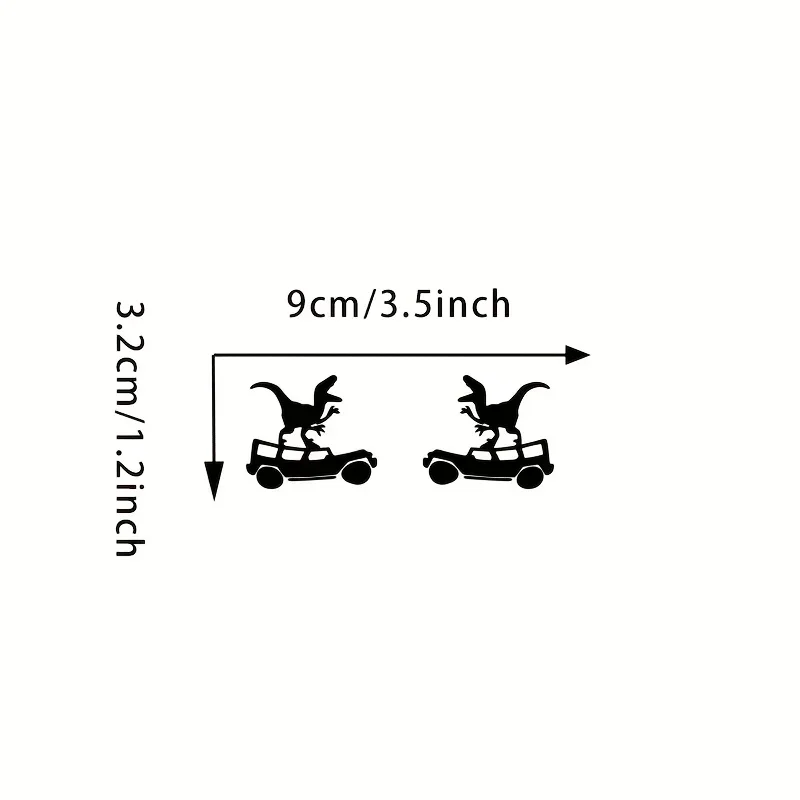 2D Flat 1set Dinosaur On Jeep Vinyl Stickers, Waterproof UV Resistant, for Car Rearview Mirror Decor, Holiday Gift