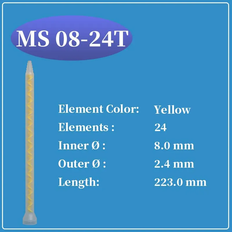

SULZER MIXPAC Mixer MS 08-24T two component glue mixing head Static mixer nozzle AB glue mixing nozzle 100pcs