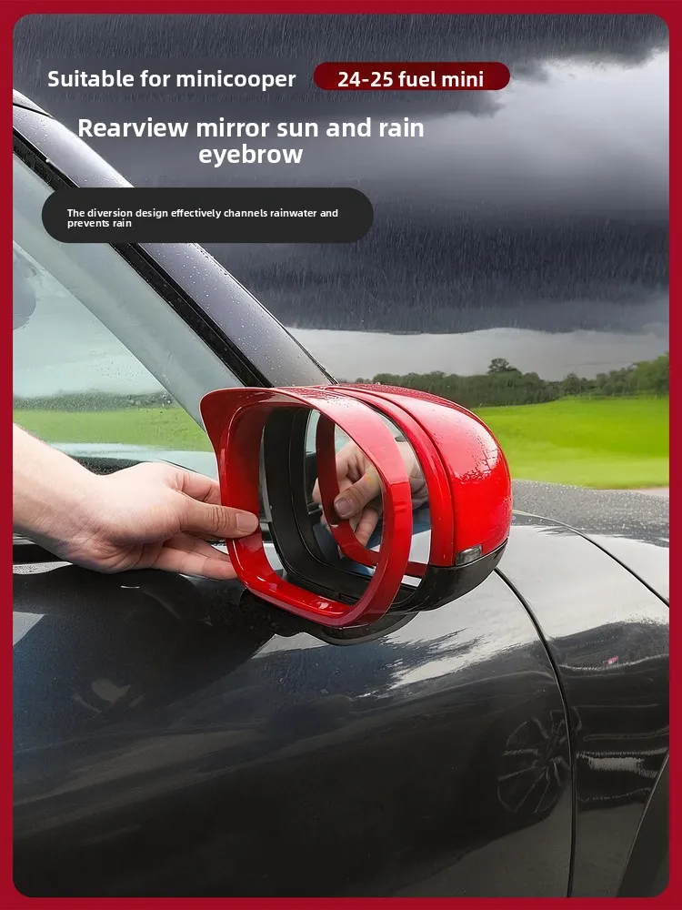 

Car Rearview Mirror Rain Baffle Rearview Mirror Rain Eyebrow Practical Supplies for MINI Cooper F65 F66 F67 U25