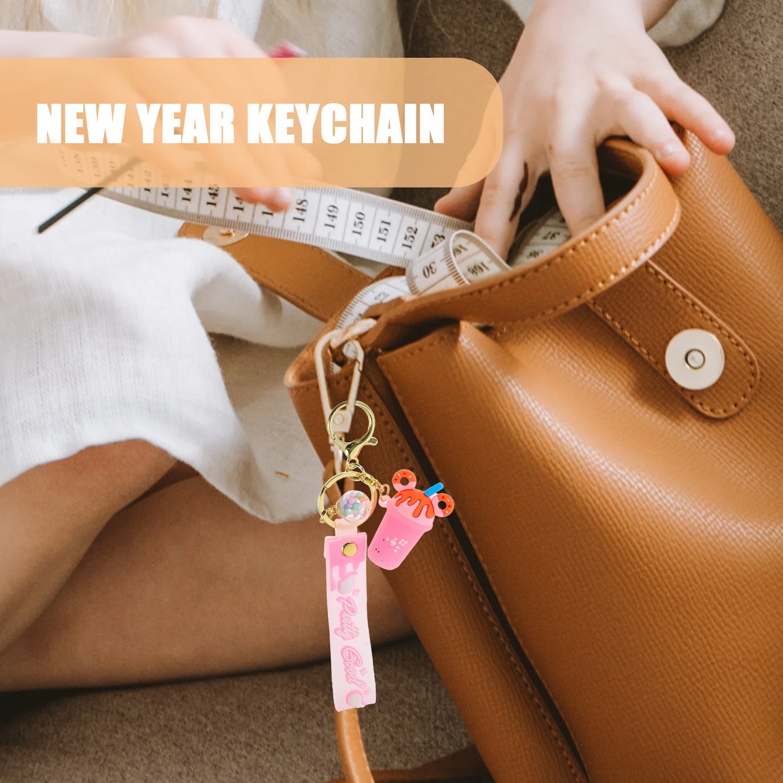 

3Pcs Acrylic Ice Cream Cup Key Ring Pendant Charm for Organizing Keys Backpack Decoration Gift Cute Detailed Design