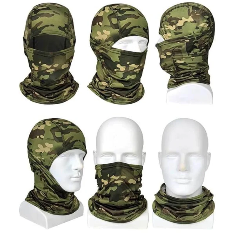 Sturmhaube Reitmaske Ski Radfahren Camouflage Kapuze Vollgesichtsmaske Angeln Kopfbedeckung Camo Hut Schal Sonnenschutz Mesh Maske