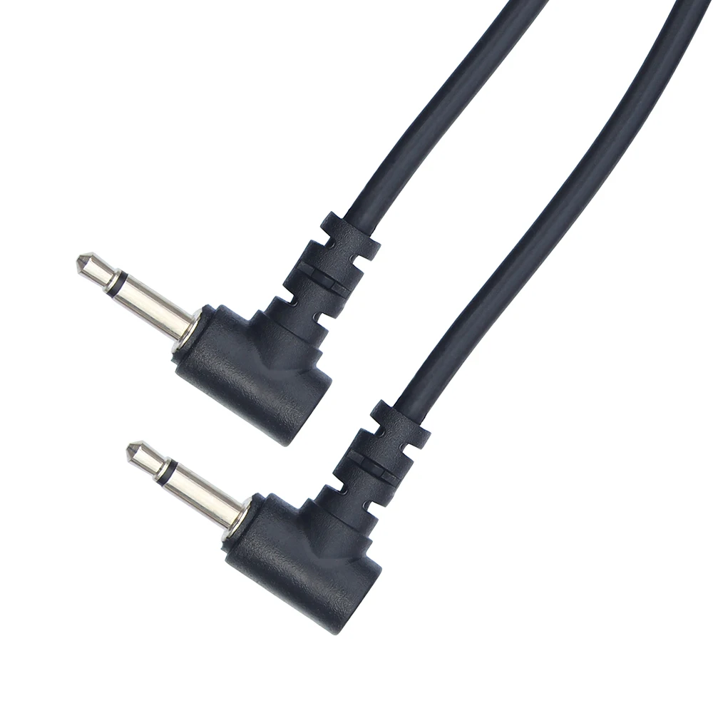 20cm curto 2 polo 3.5mm mono macho à tomada masculina duplo angular aux cabo de áudio