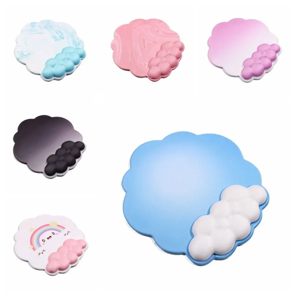 Cloud Shape Non-Slip Keyboard Mouse Pad Soft PU Wrist Support Home Office Ergonomic Memory Foam