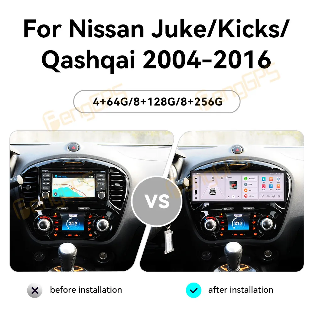 For Nissan Juke Kicks Qashqai 2004-2016 Android Car Radio Multimedia Video Carplay Autoradio Stereo GPS Navigation Head Unit