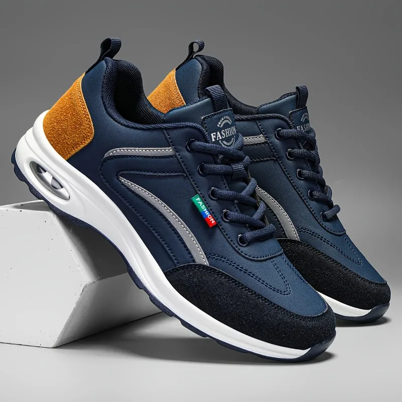 メンズトレンディスポーツシューズ軽量通気性モダンな滑り止めシューズスエードディテールアウトドアスタイリッシュデイリーウェアメンズスニーカー