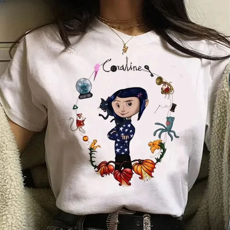 

Кукла Coraline Spooky Movie Coraline Best Movie Винтаж Ретро Ужасы Забавные футболки с графикой на Хэллоуин Готические хлопковые футболки для мужчин