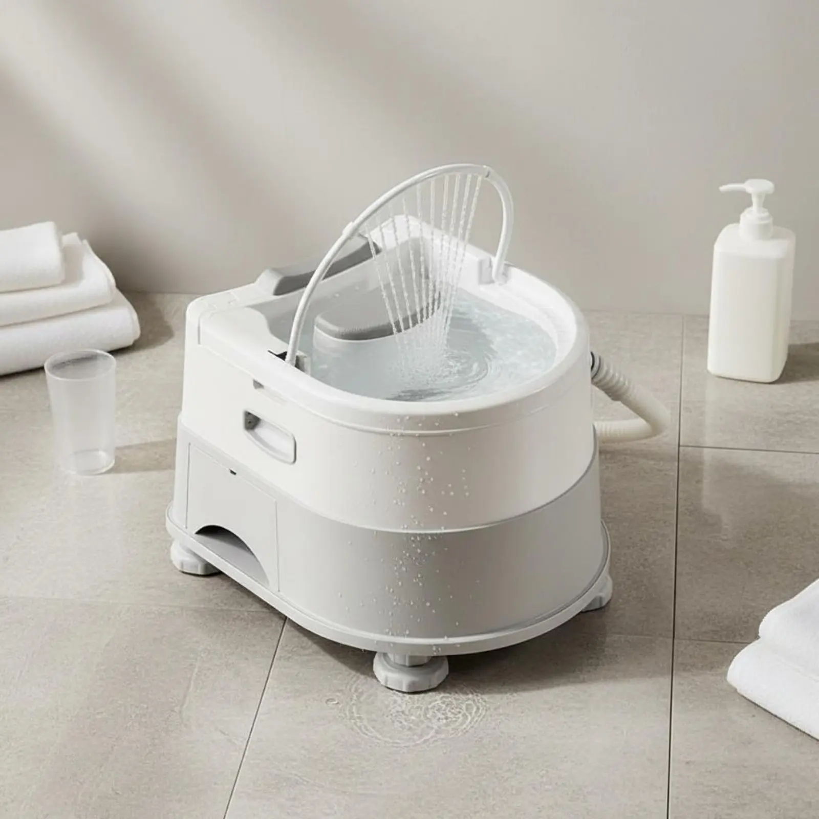 Lie-Flat Hair Washing Station Head Spa Experience Portable Shampoo Basin Mobile Shampoo Bowl with Wheels for Bedridden Patients