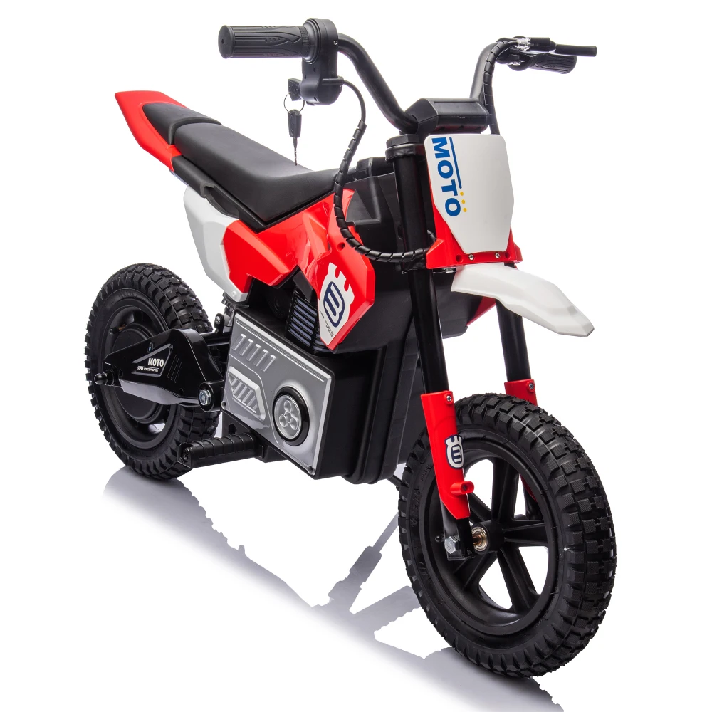 24V Kids Ride On Electric Toy Motocross Motorcycle,200W Hub Motor,Adjustable Speed,LED Lamp,Bluetooth,Music,For Kids Aged 5-12