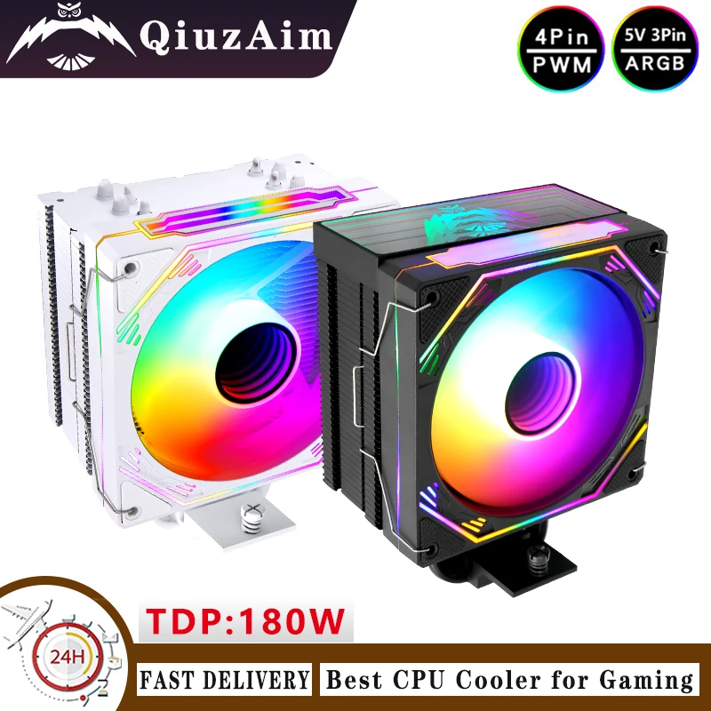 

ARGB Cooler Processor Used for LGA2011 1200 1700 115x 2066 4 Heat Pipe Cooling CPU Fan 120mm Compatible i5 i7 i9 x79 x99 AM4 AM5