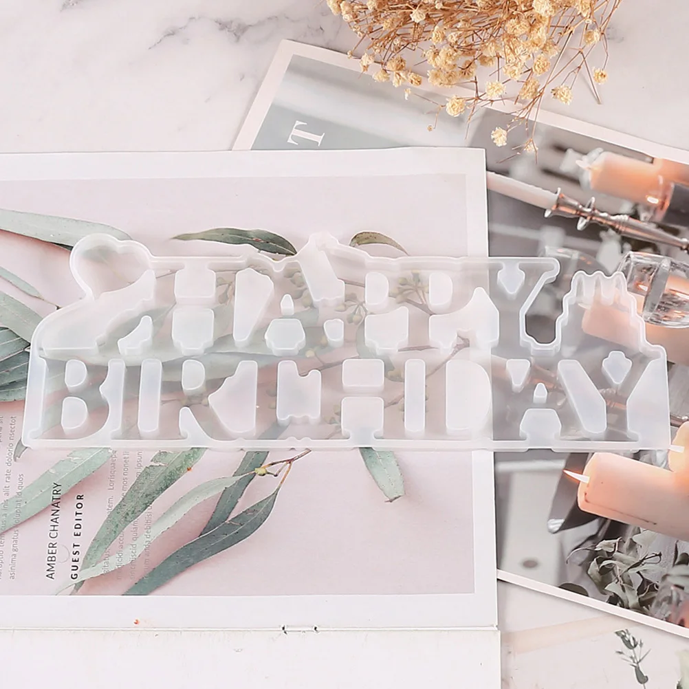 

1pc Crystal Resin Diy Birthday Silicone Mold English Letter Birthday Decoration Party Favor Jewelry Making Tool