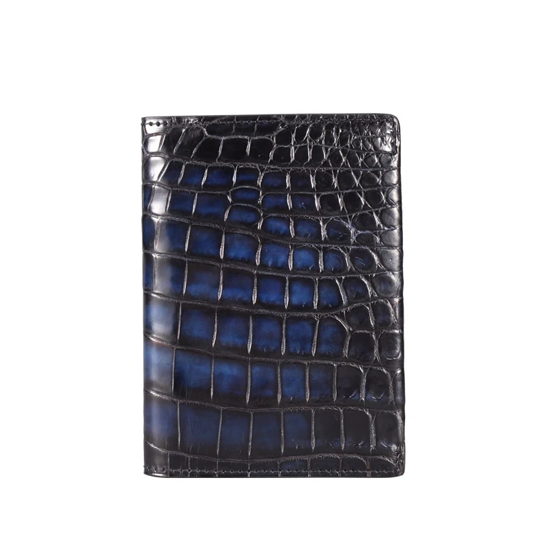 DIMY 2023 New Handmade Crocodile Leather Passport Bao Wen ID Card Holder Wallet Custom Fashion Men