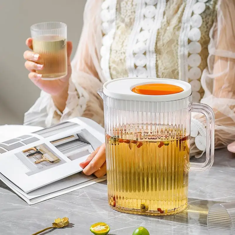 Juice Pitcher With Lid Drinking Pitcher Cold Water Jugs Cold Water Jugs Heat Resistant Water Container Tea Pitcher For Lemonade