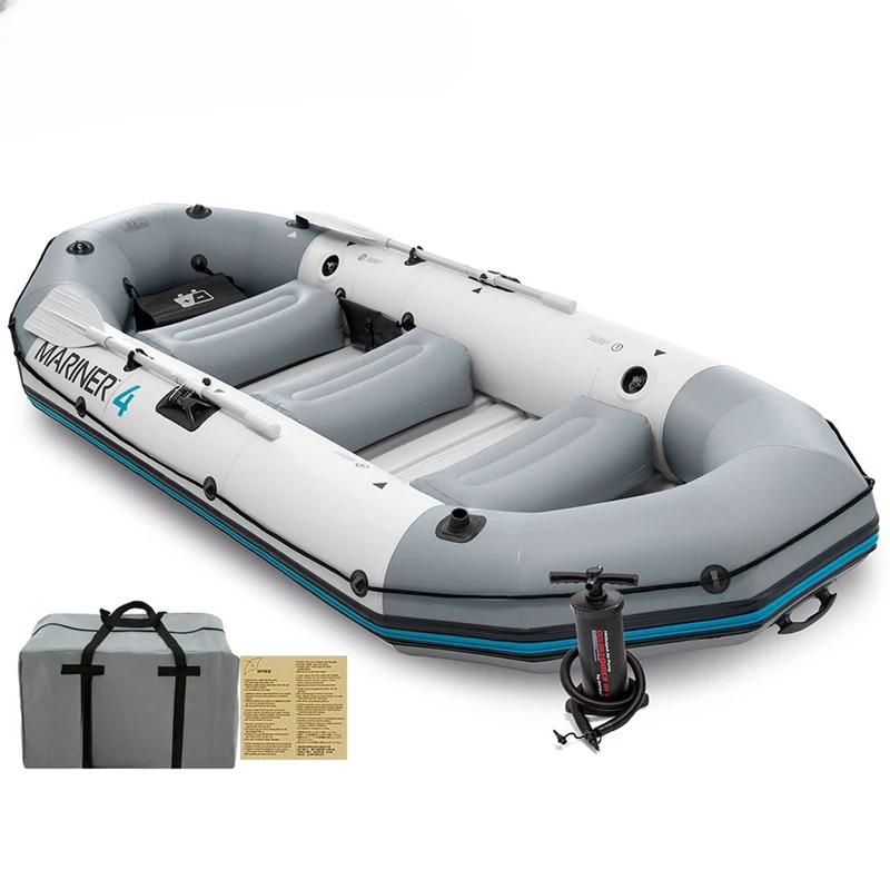 -68376 Professional Sailor 4 Person Inflatable Boat Fishing Boat Kayak Hard Bottom Keel Structure Thickened